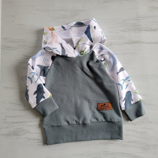 Kids Sea Life hoodie - Organic American Made Cotton Adventure Clothes Company