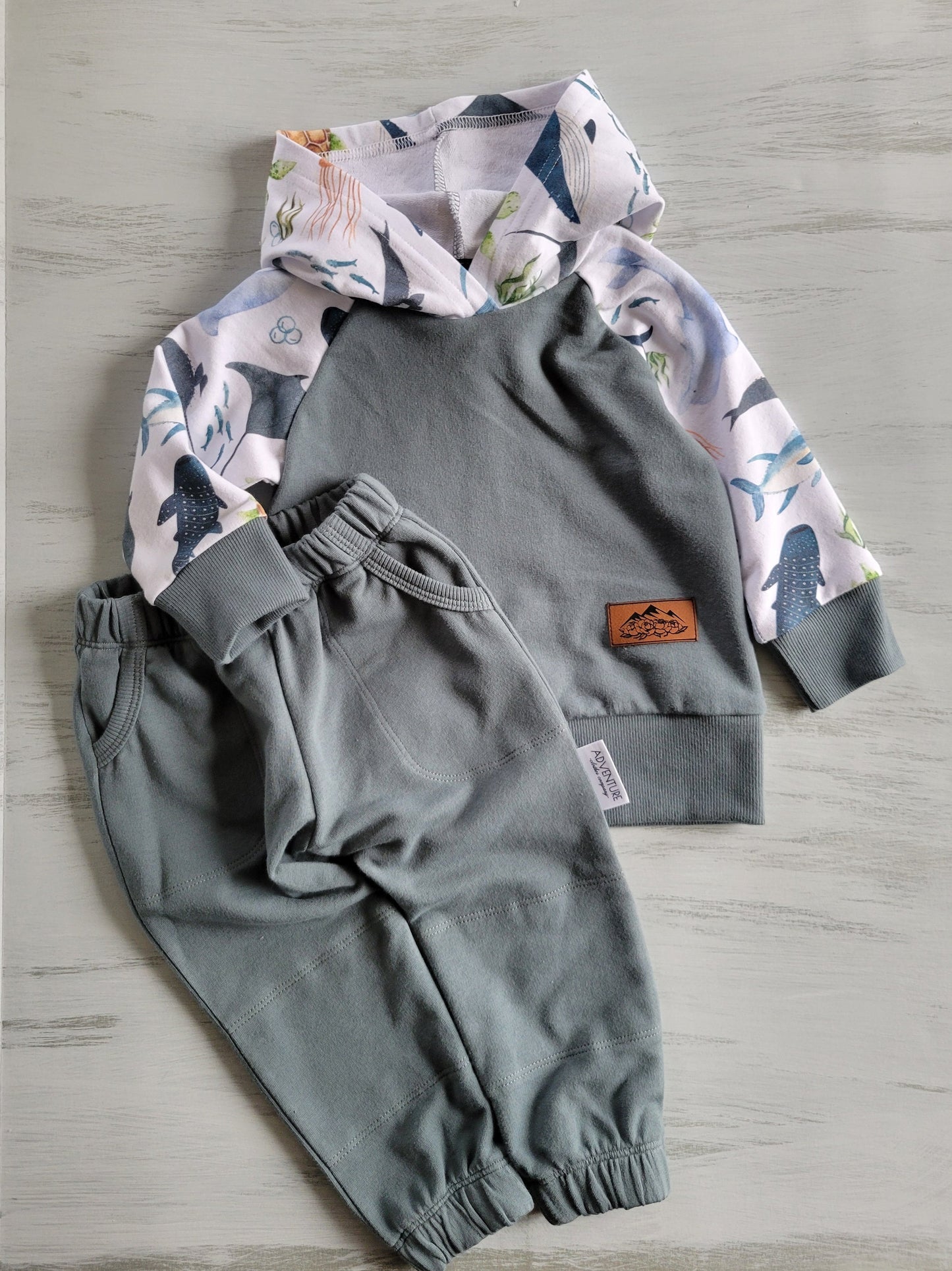 Kids Sea Life hoodie - Organic American Made Cotton Adventure Clothes Company