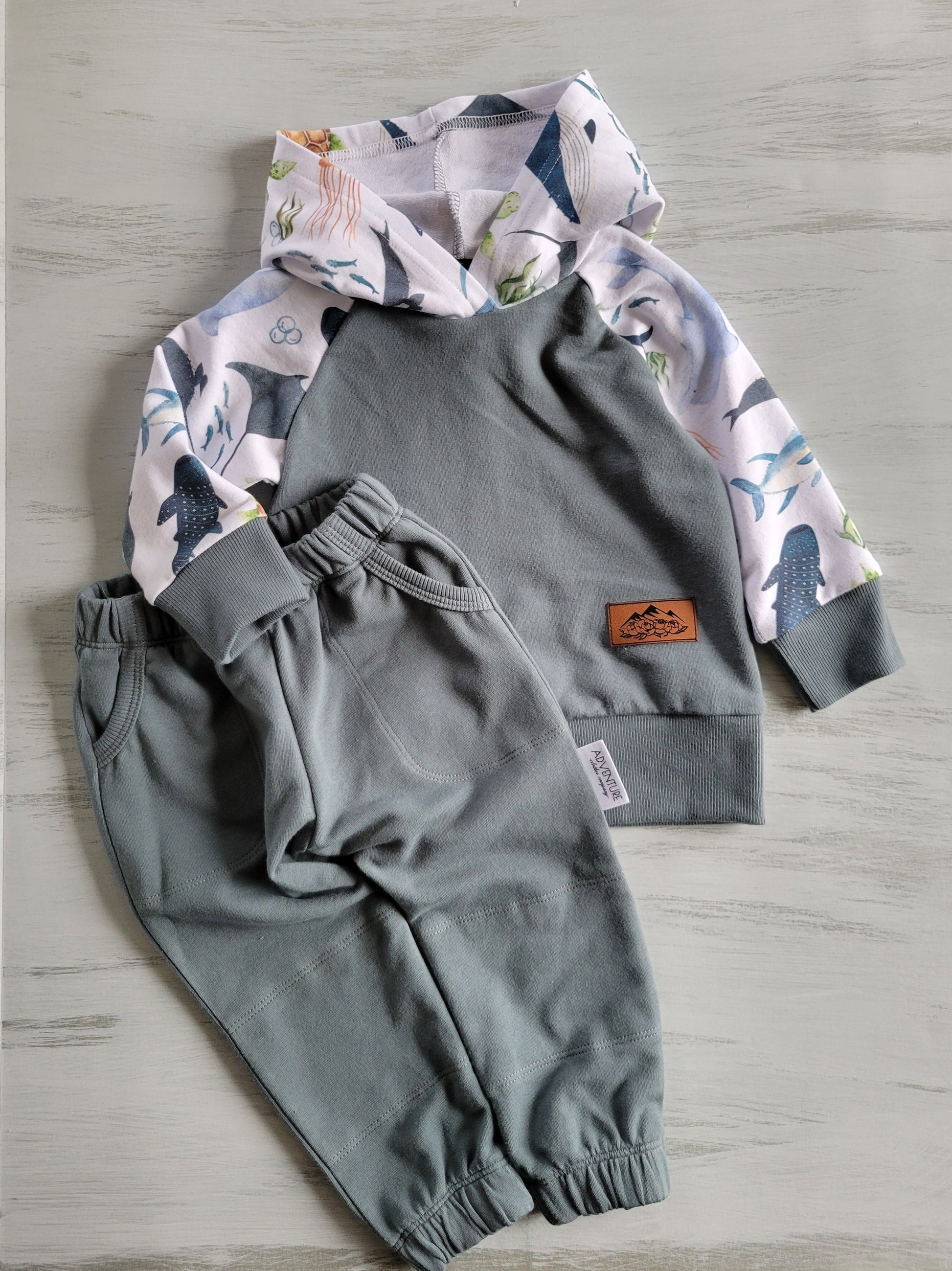 Kids Sea Life hoodie - Organic American Made Cotton Adventure Clothes Company