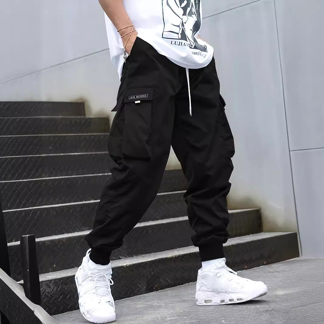 Multi-pocket Cargo Pants Men's Casual Hip-Hop Drawstring Trousers Outdoor Streetwear Sports Pant Drip Haven