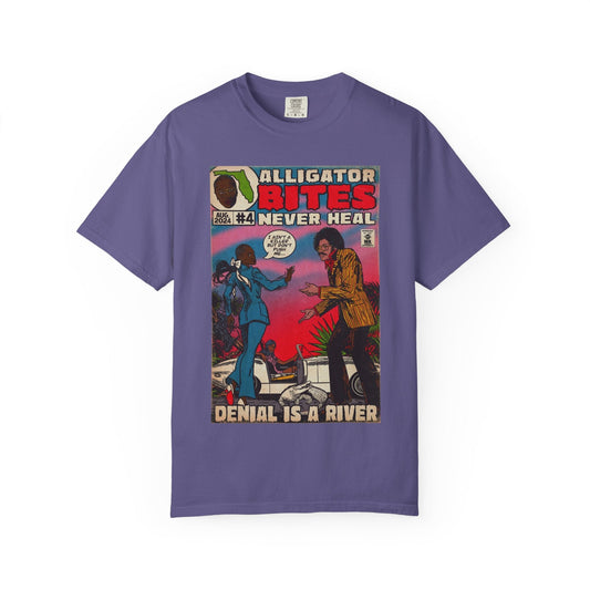 Denial is a River - Alligator Bites - Unisex Comfort Colors T-shirt Fine Art Of MK