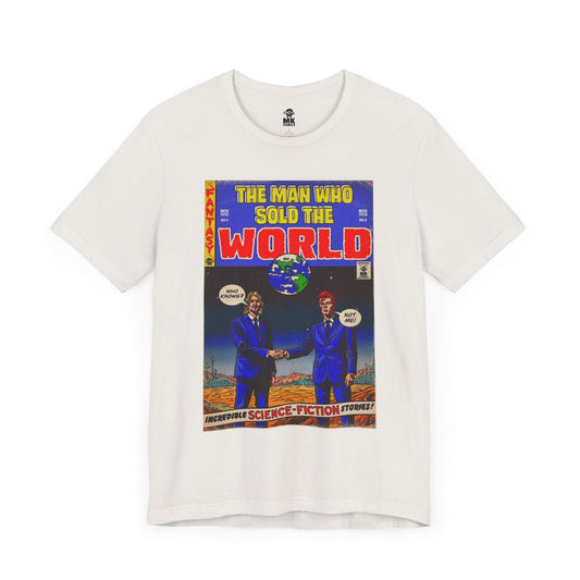 Bowie & Cobain - The Man Who Sold the World - Unisex Jersey Short Sleeve Tee Fine Art Of MK