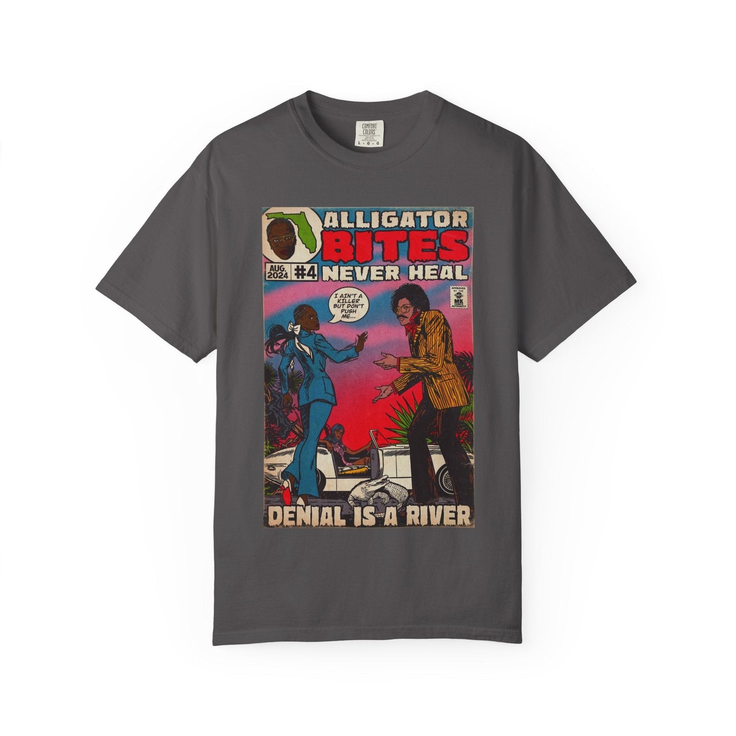 Denial is a River - Alligator Bites - Unisex Comfort Colors T-shirt Fine Art Of MK