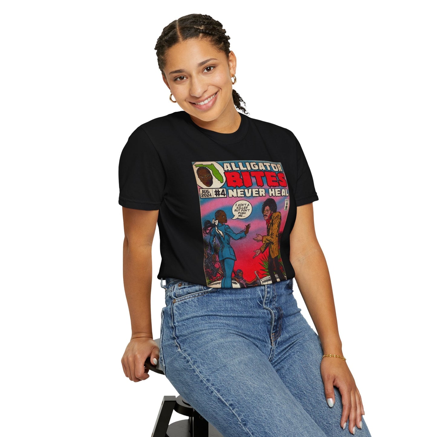 Denial is a River - Alligator Bites - Unisex Comfort Colors T-shirt Fine Art Of MK