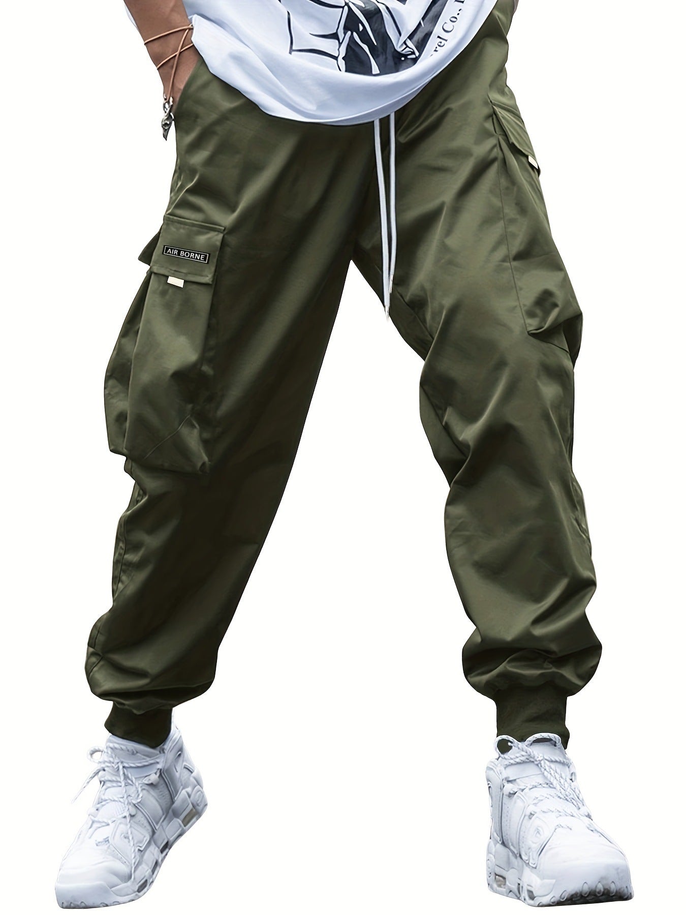 Multi-pocket Cargo Pants Men's Casual Hip-Hop Drawstring Trousers Outdoor Streetwear Sports Pant Drip Haven