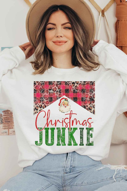 CHRISTMAS JUNKIE GRAPHIC SWEATSHIRT THRIXINE