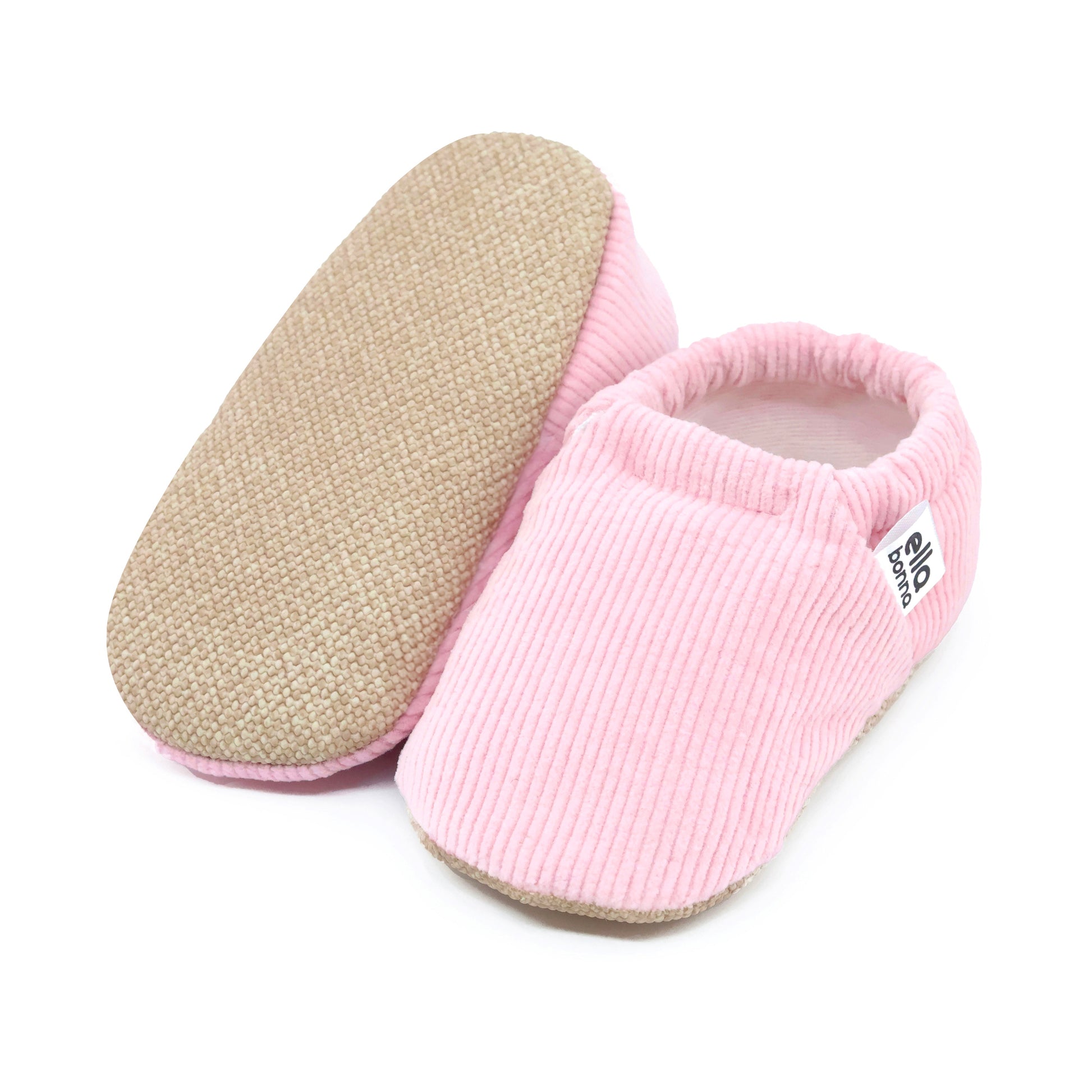Organic Cotton Corduroy Home Nursery Moccasin Shoes , Pink Ella Bonna Baby
