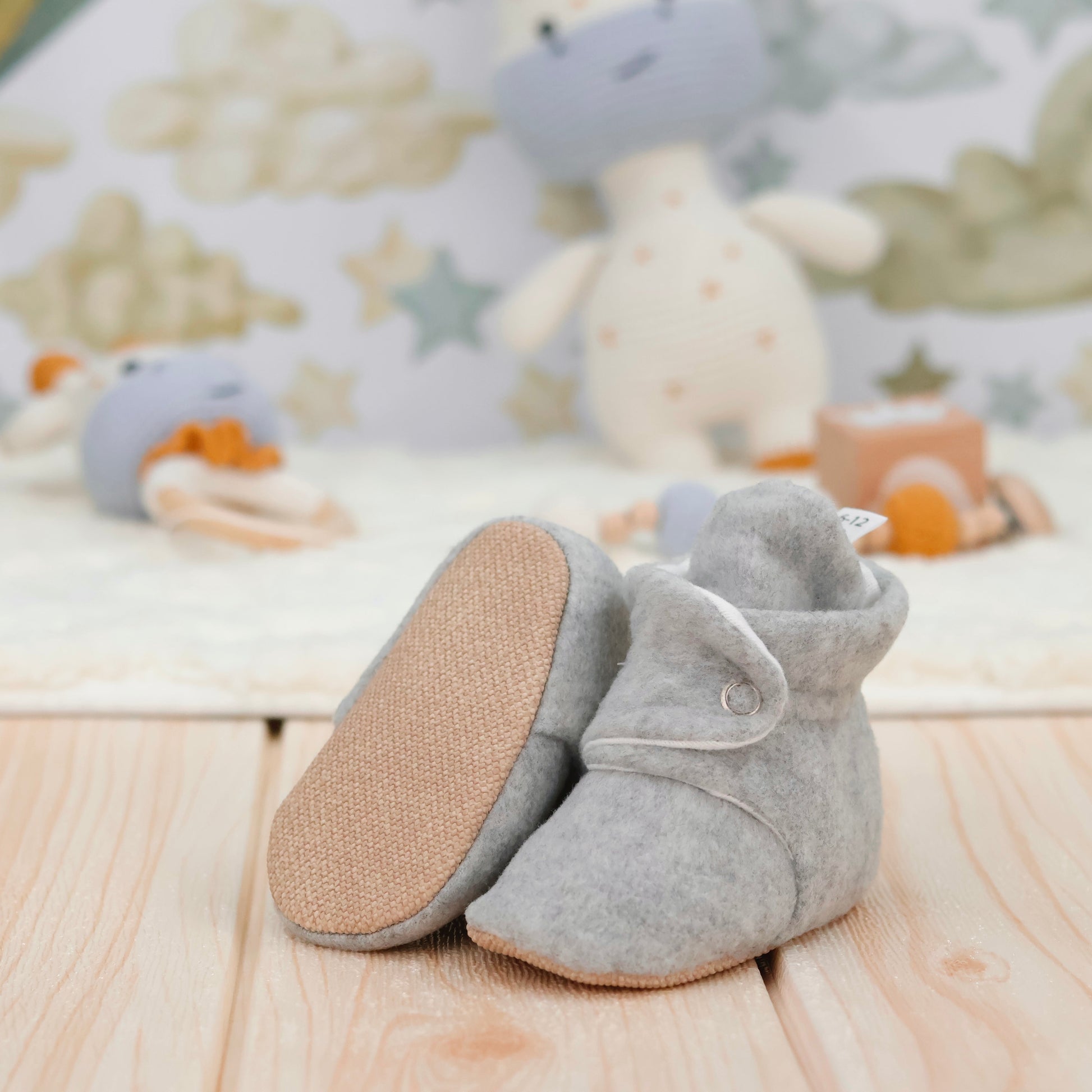 Organic Baby Booties, Newborn Booties Basic, Gray Ella Bonna Baby