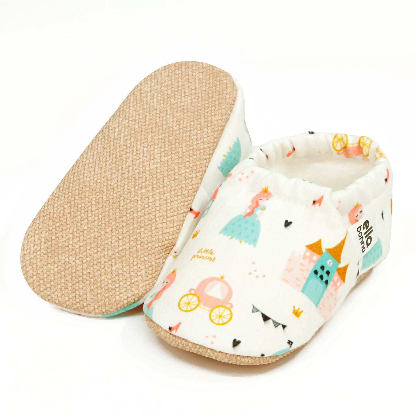 Ella Bonna Non-Slip Sole Princess Patterned Baby Booties, Home Boot Slippers Nursery Shoes Ella Bonna Baby