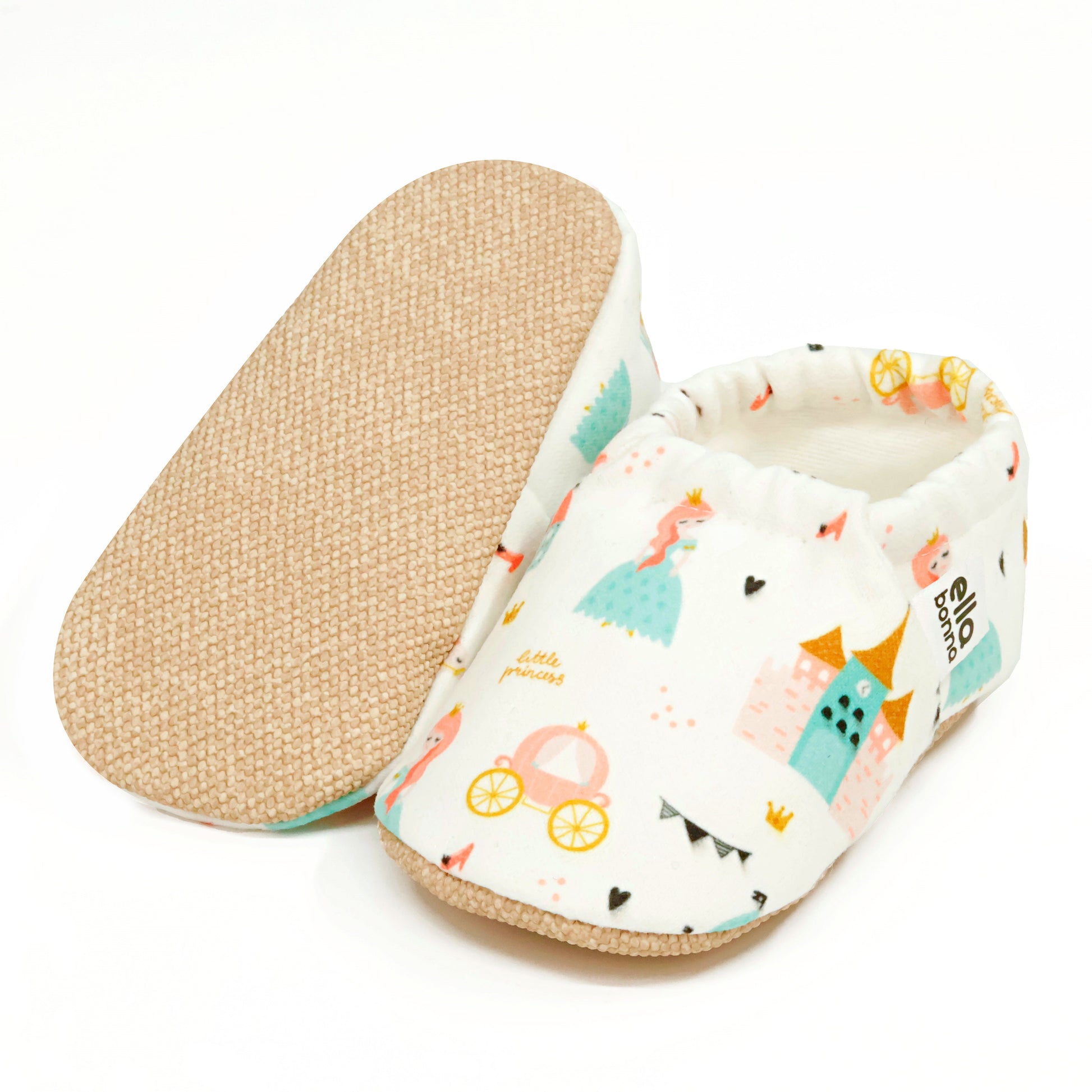 Ella Bonna Non-Slip Sole Princess Patterned Baby Booties, Home Boot Slippers Nursery Shoes Ella Bonna Baby