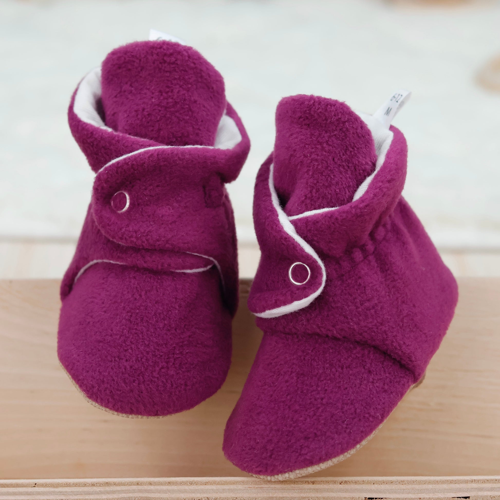 Organic Baby Booties, Newborn Booties Basic, Purple Ella Bonna Baby