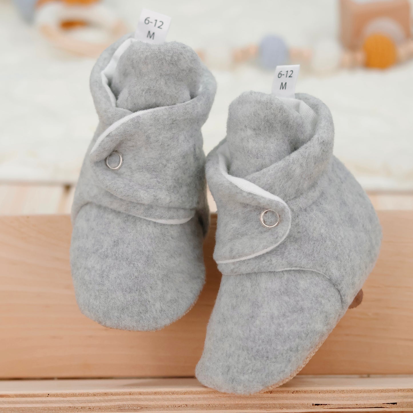 Organic Baby Booties, Newborn Booties Basic, Gray Ella Bonna Baby
