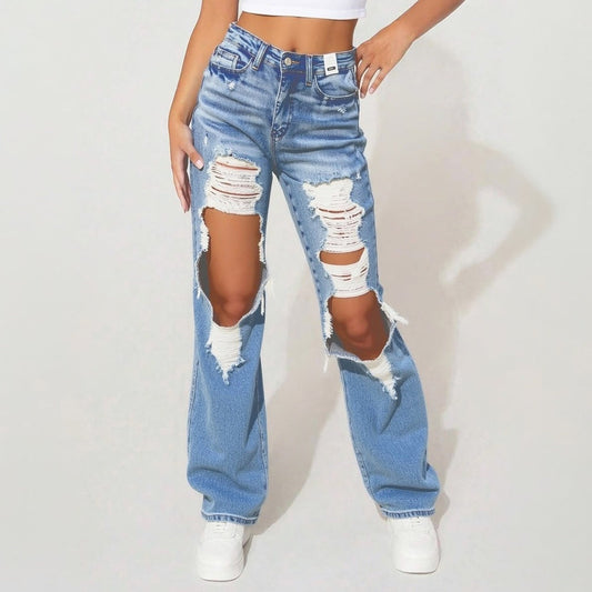 Women's High-Waist Jeans, Straight-Leg Drip Haven