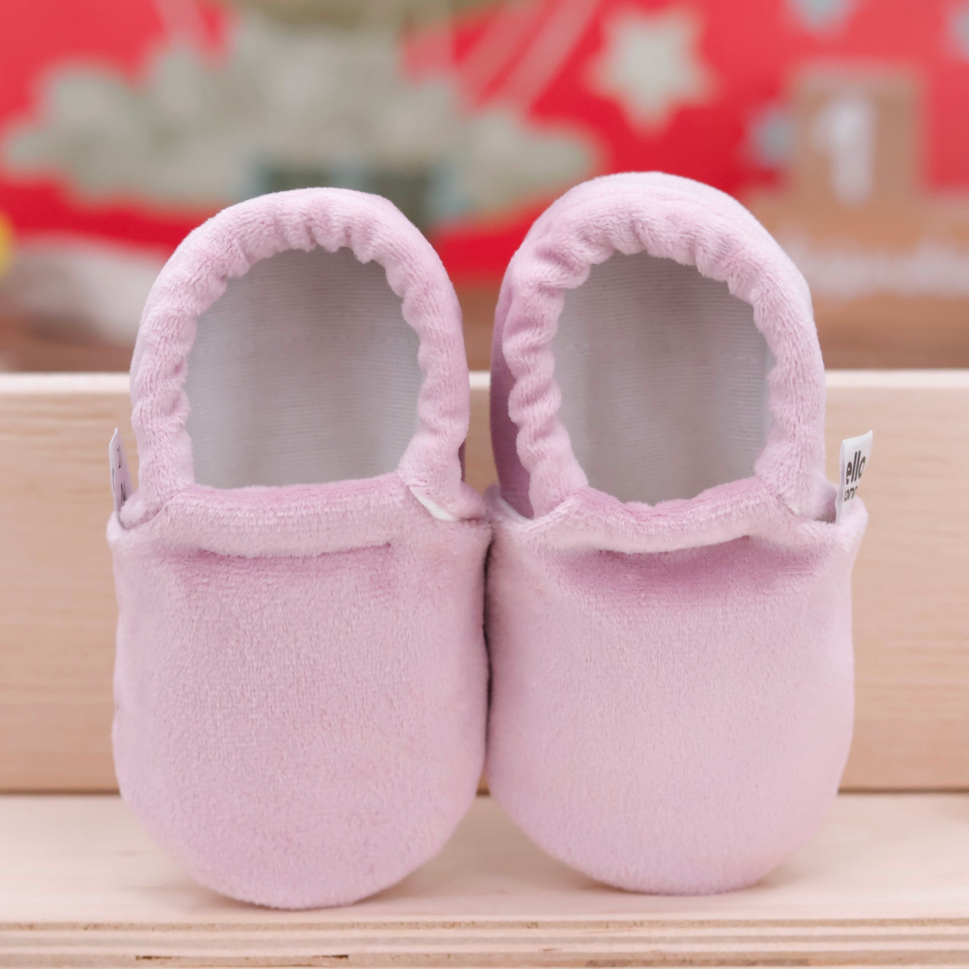 Organic Cotton Velvet Home Nursery Moccasin Shoes, Pink Ella Bonna Baby