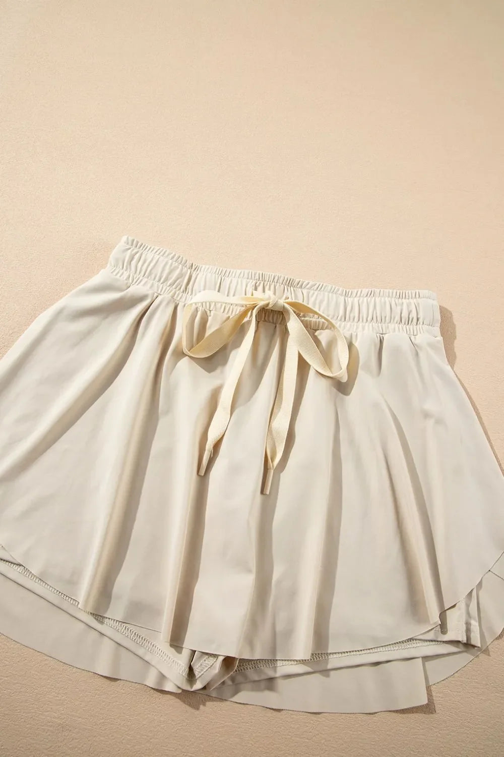 Drawstring High Waist Lined Active Skorts THRIXINE