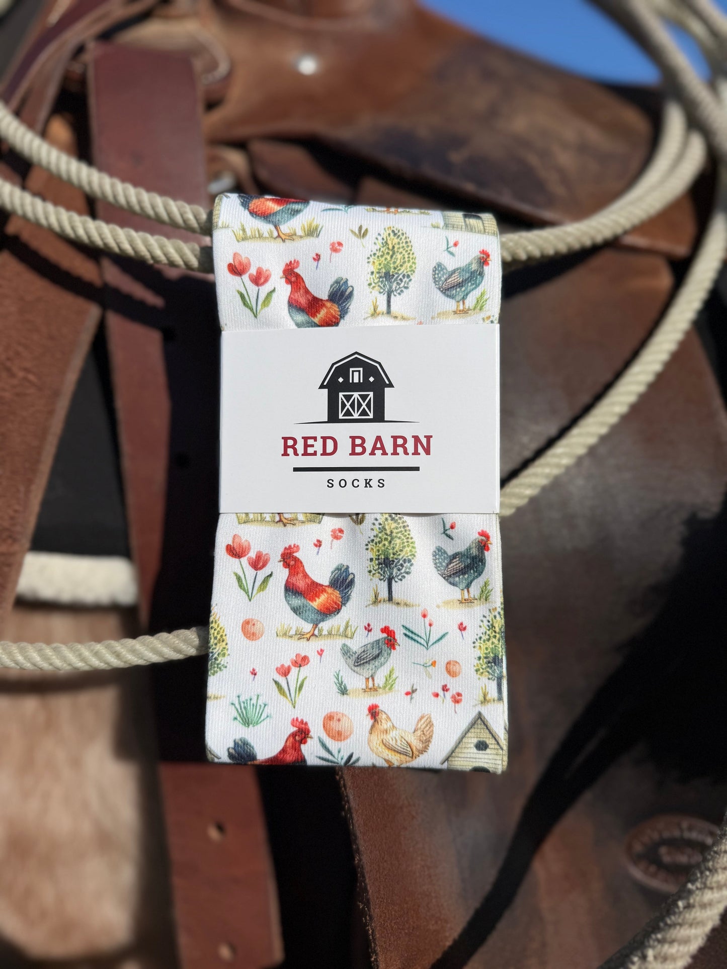 Country Cluckers Red Barn Socks