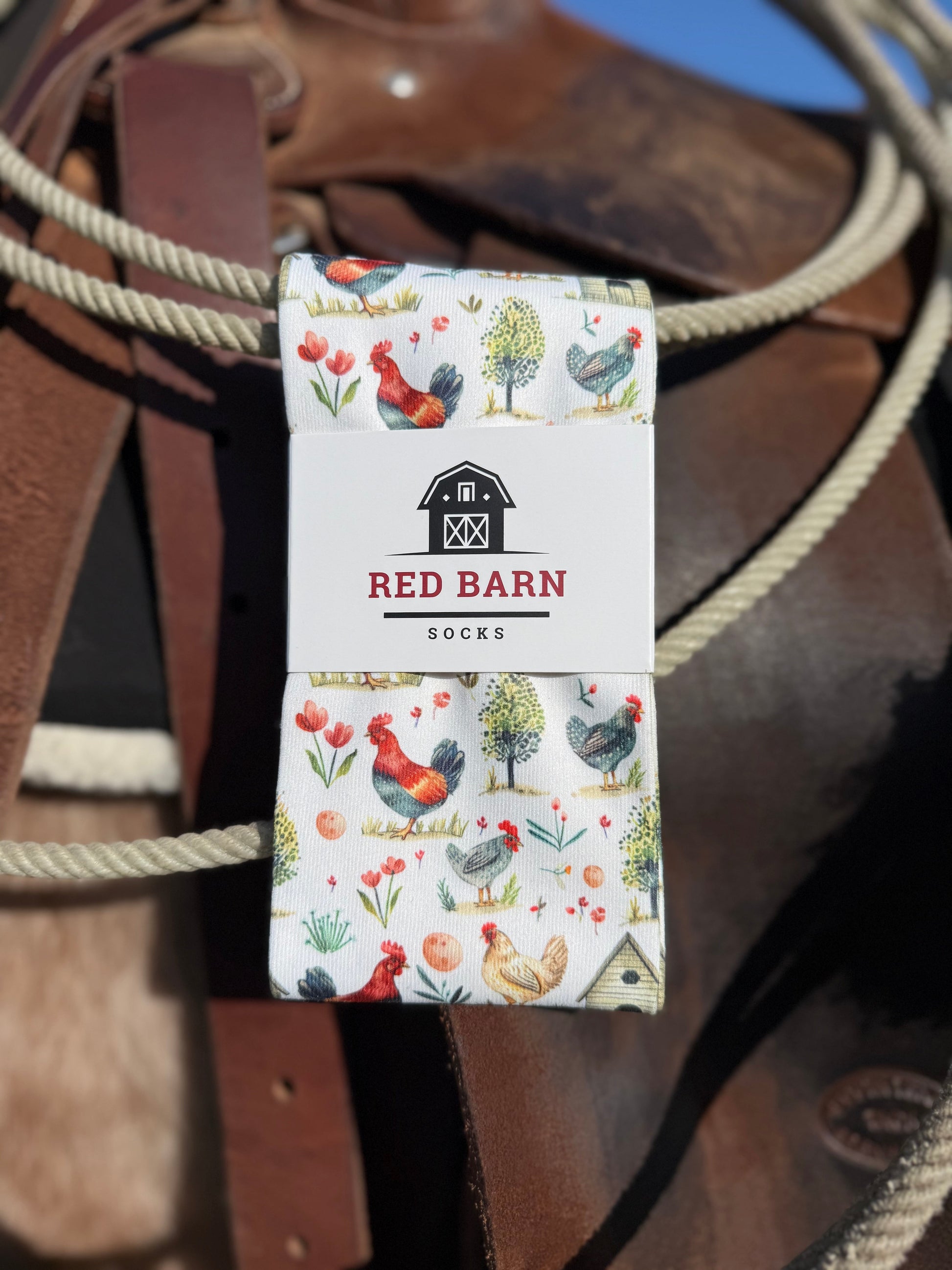 Country Cluckers Red Barn Socks