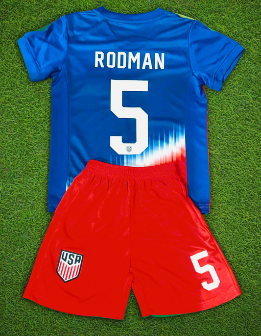 Trinity Rodman USA Kids Soccer Jersey Set - Toddler & Youth Sizing CustomKiddos.com
