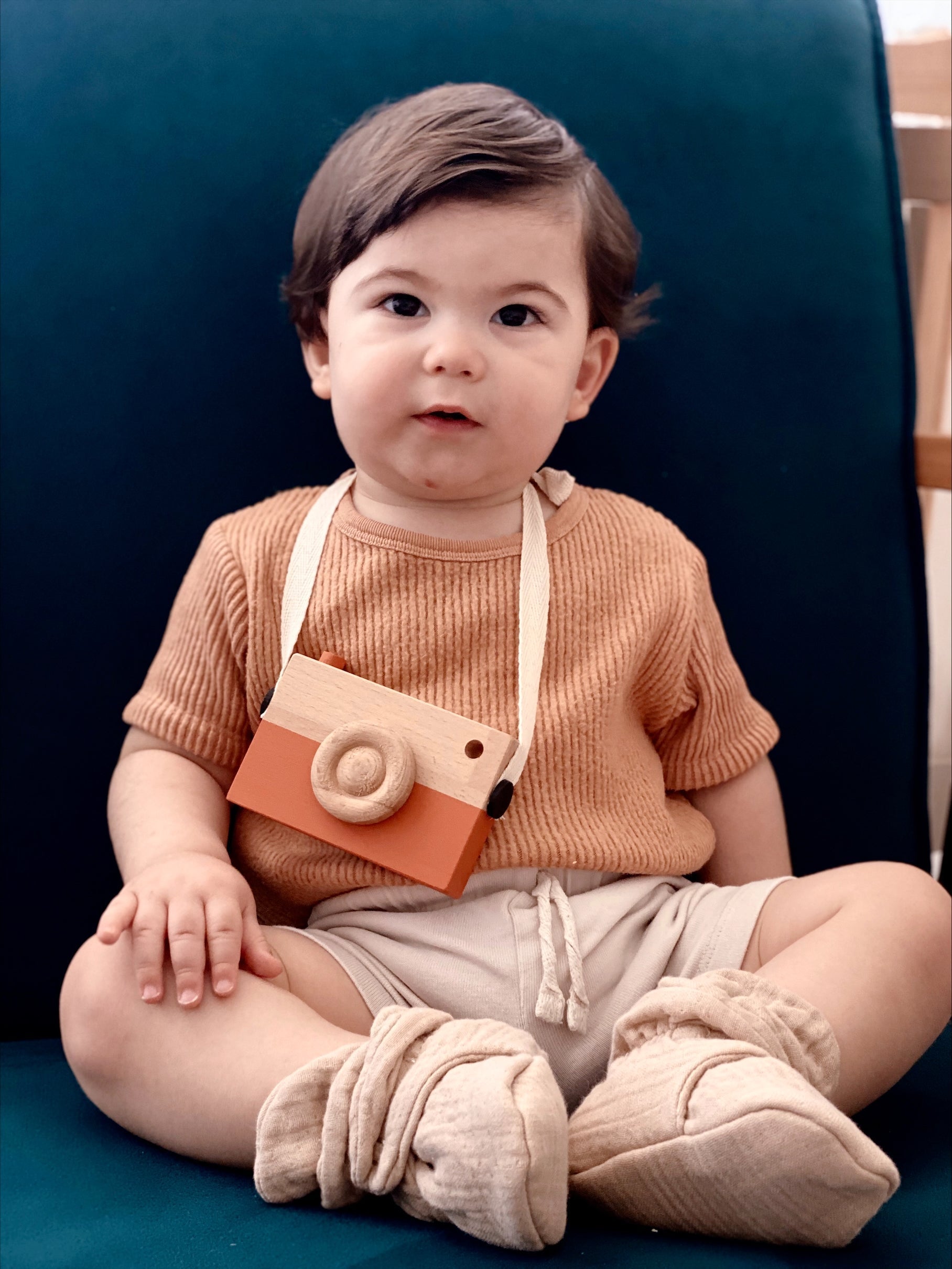 Muslin Stay On Baby Booties Beige Ella Bonna Baby