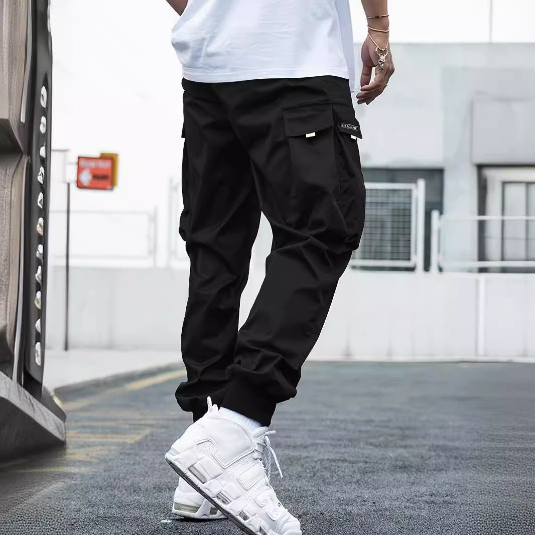 Multi-pocket Cargo Pants Men's Casual Hip-Hop Drawstring Trousers Outdoor Streetwear Sports Pant Drip Haven