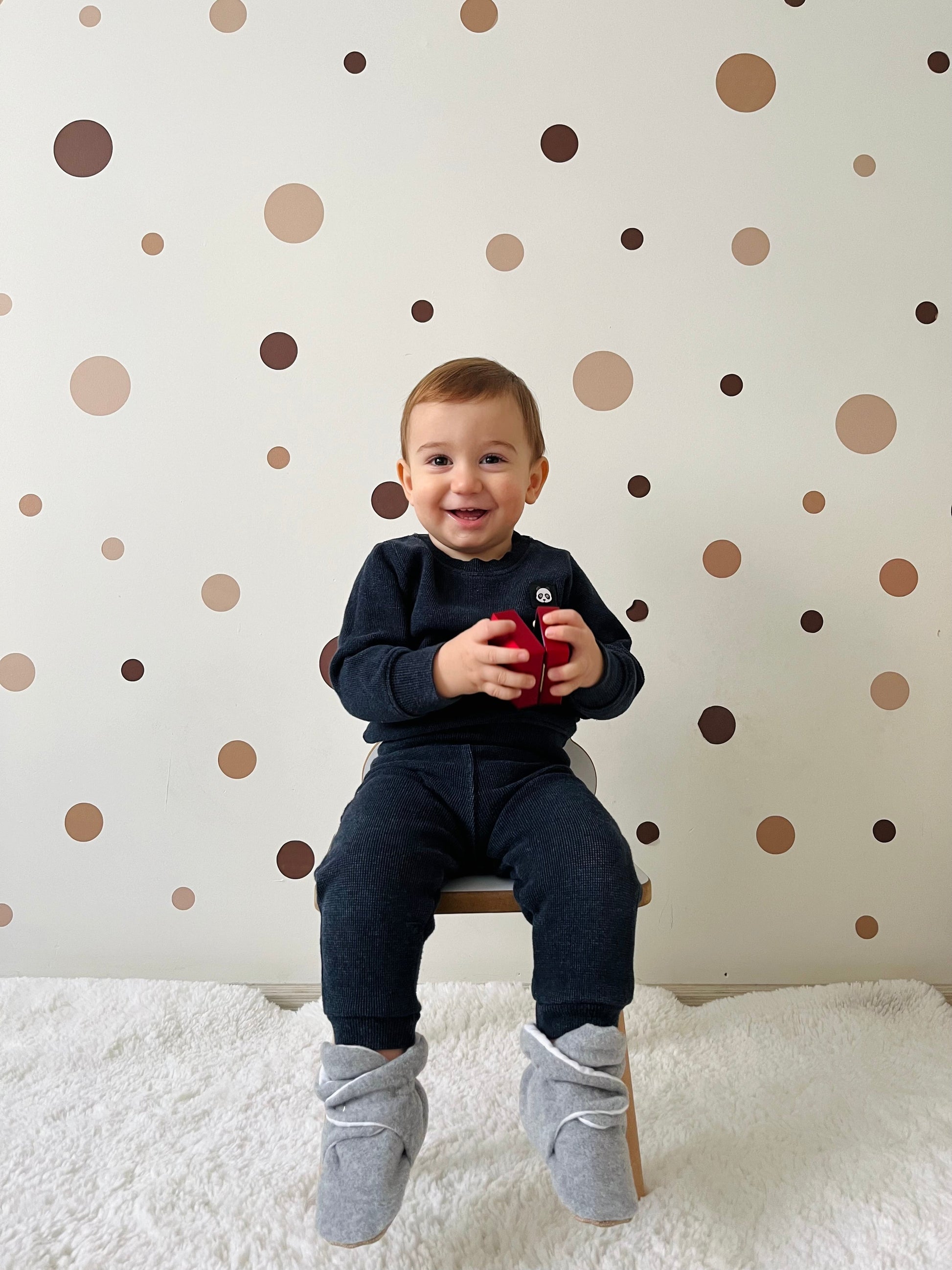Organic Baby Booties, Newborn Booties Basic, Gray Ella Bonna Baby