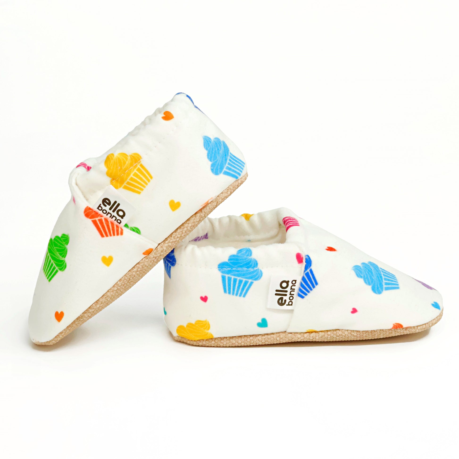Ella Bonna Non-Slip Sole Cupcake Patterned Baby Booties, Home Boot Slippers Nursery Shoes Ella Bonna Baby