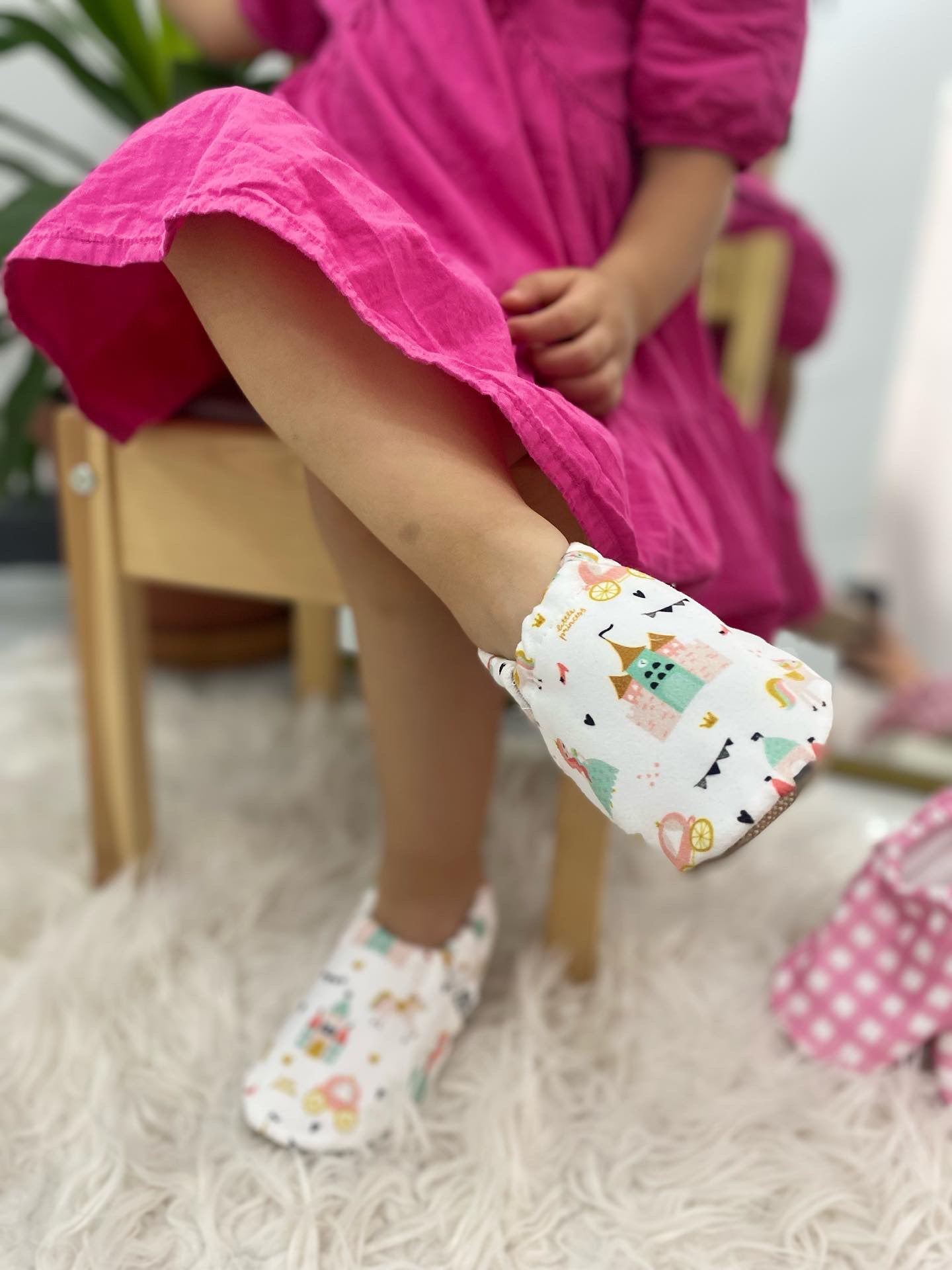 Ella Bonna Non-Slip Sole Princess Patterned Baby Booties, Home Boot Slippers Nursery Shoes Ella Bonna Baby