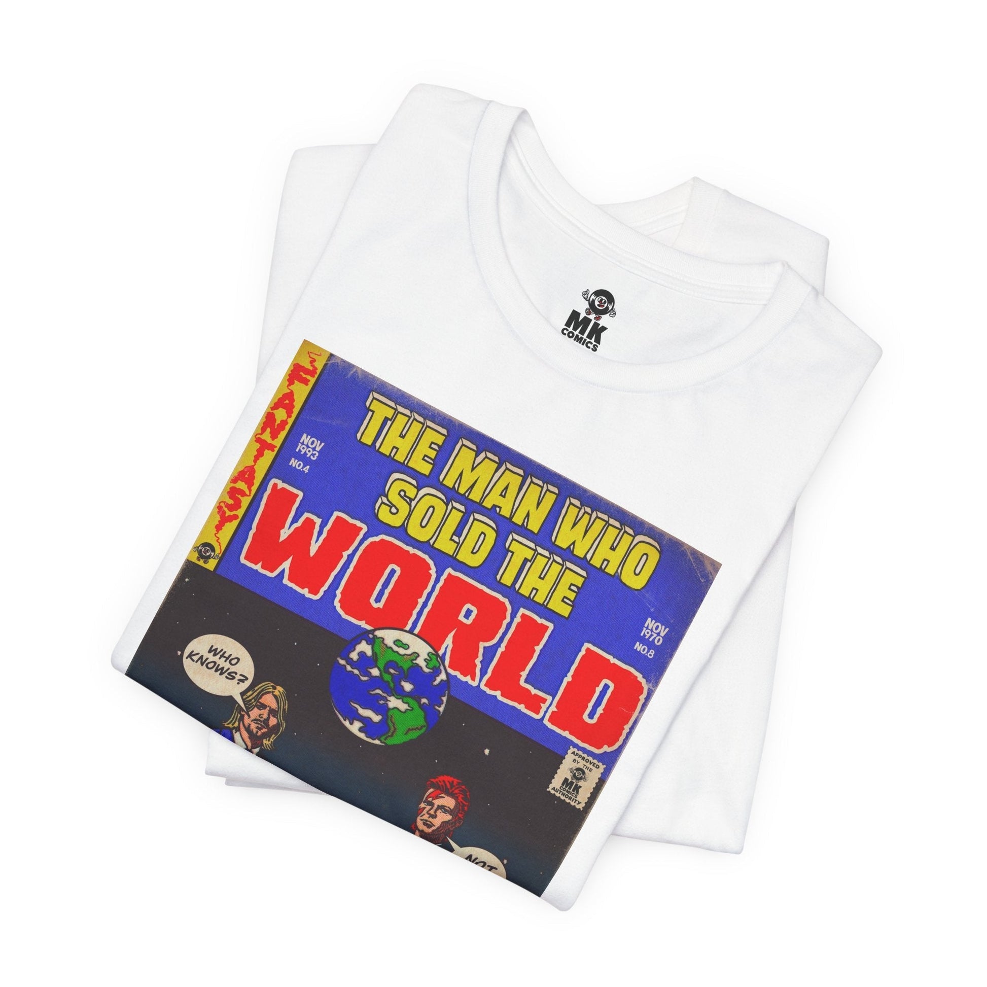 Bowie & Cobain - The Man Who Sold the World - Unisex Jersey Short Sleeve Tee Fine Art Of MK