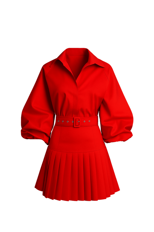 Passion in Paris Bubble Sleeve Skirt Set Luxe and Allure