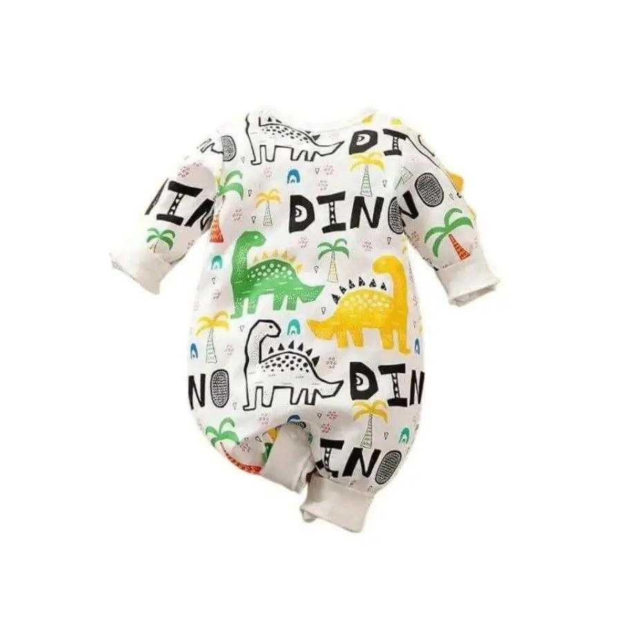Cute Baby Dinosaur Jumpsuit With 3D Spikes In Soft Cotton