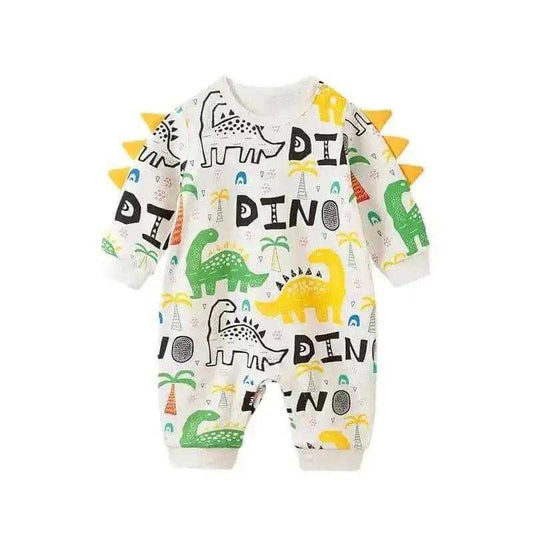 Cute Baby Dinosaur Jumpsuit With 3D Spikes In Soft Cotton