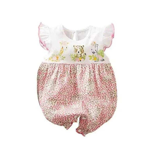 Deer Heart Love Print Baby Girl Romper