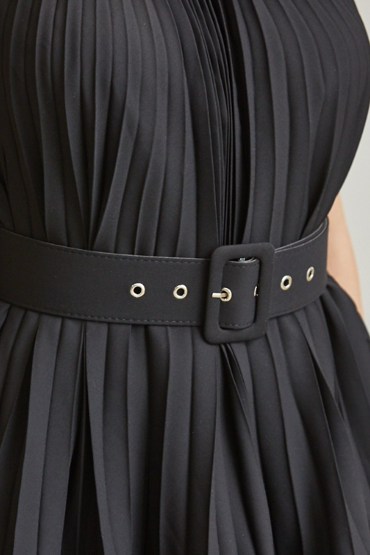 Midnight in Monaco Chiffon Pleated Pant Set Luxe and Allure