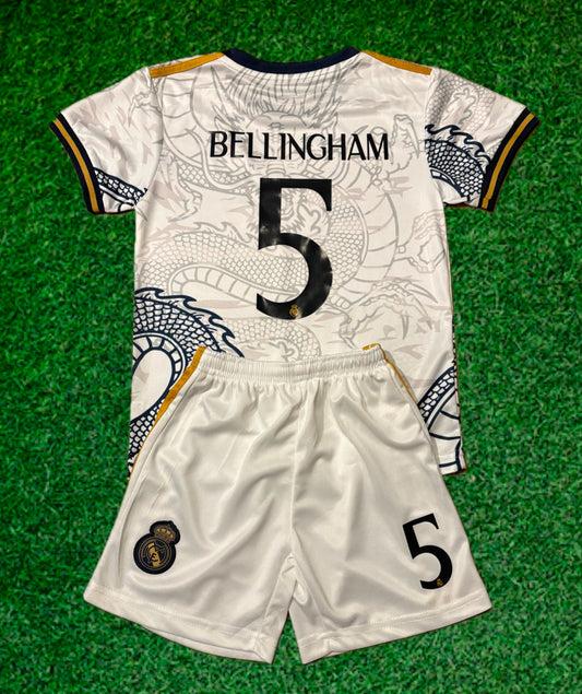 Bellingham Home Dragon Edition Kids Soccer Kit - Real Madrid 2 Piece Set CustomKiddos.com