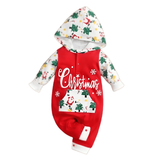 Cozy Gender Neutral Baby Christmas Jumpsuit, Festive & Soft