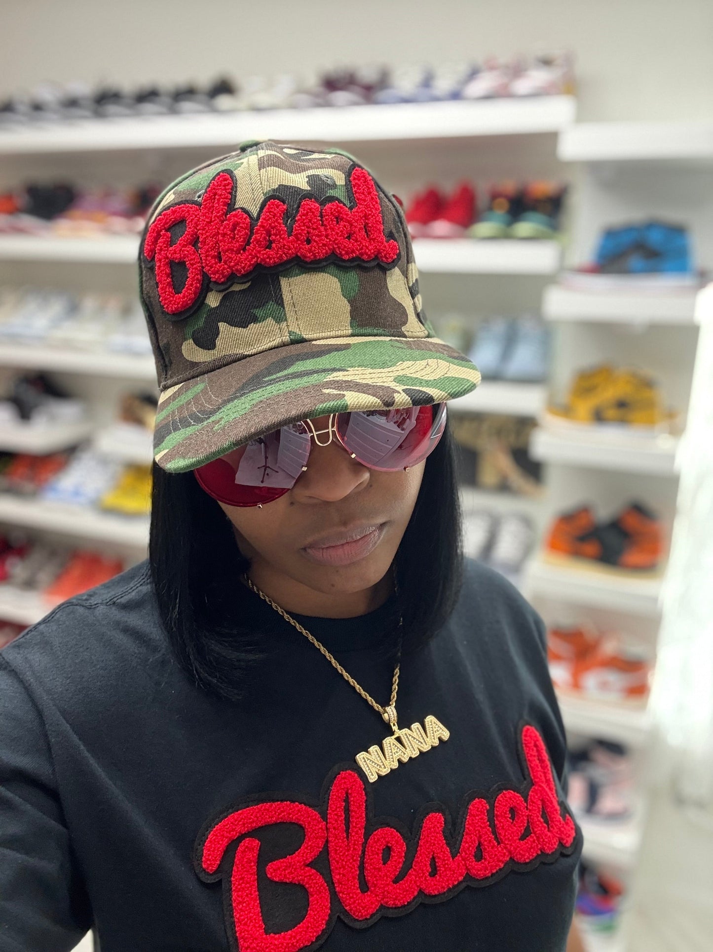 Blessed Camouflage Print Baseball Cap Red Stylish Hat Reanna’s Closet 2