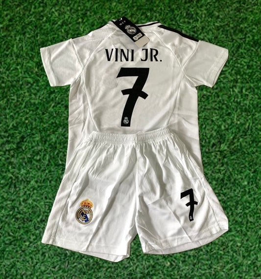 Vini Jr Kids Soccer Jersey Real Madrid Youth and Toddler Sizes CustomKiddos.com