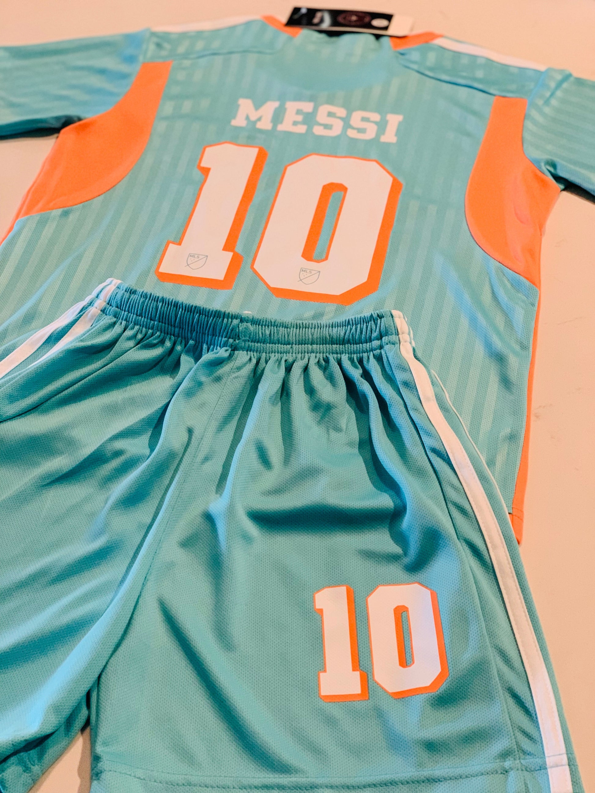 Lionel Messi Inter Miami Kids 3rd 2024/25 Soccer Jersey Kit CustomKiddos.com