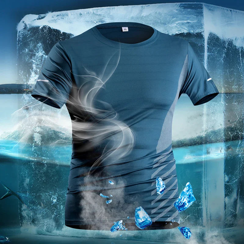 Cool Run Reflective Ice Silk Men's Fitness Tee THRIXINE