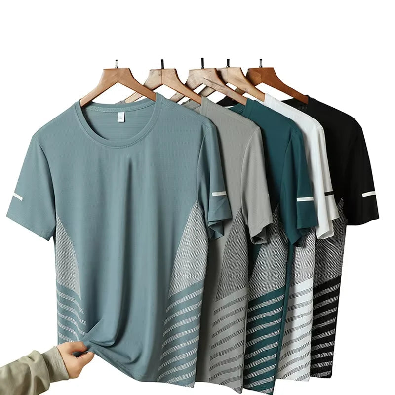 Cool Run Reflective Ice Silk Men's Fitness Tee THRIXINE