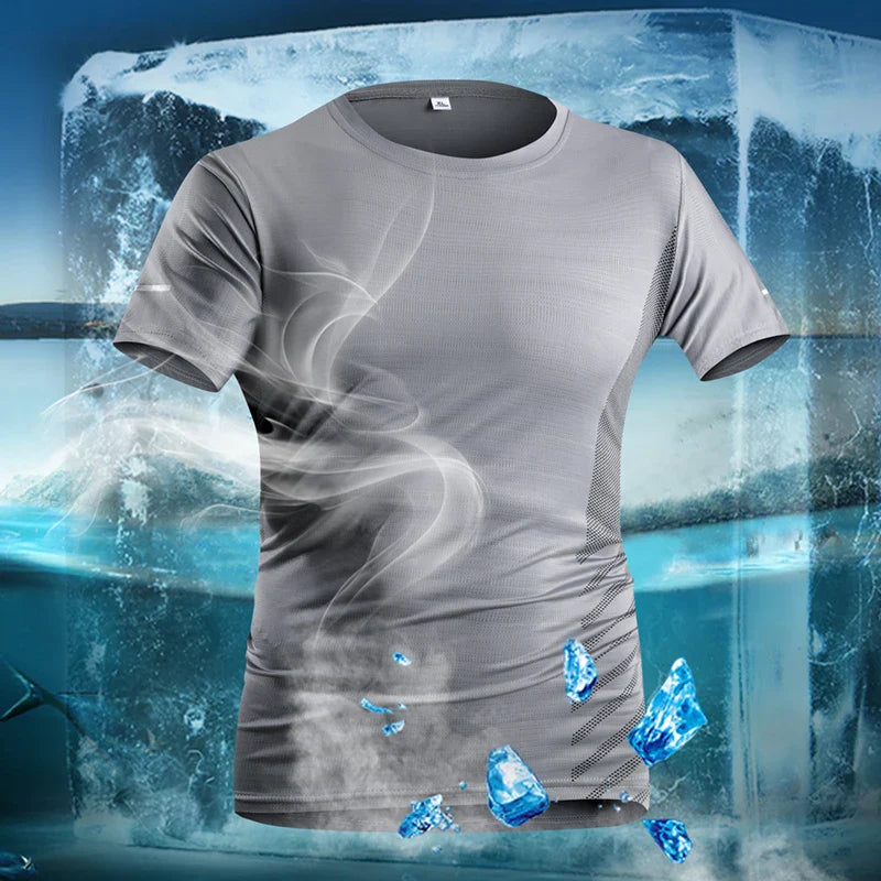 Cool Run Reflective Ice Silk Men's Fitness Tee THRIXINE