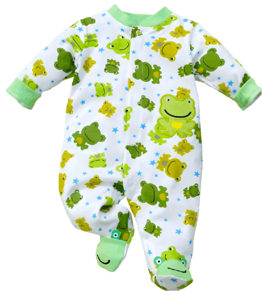 Adorable Baby Unisex Cotton Frog Star Footed Jumpsuit