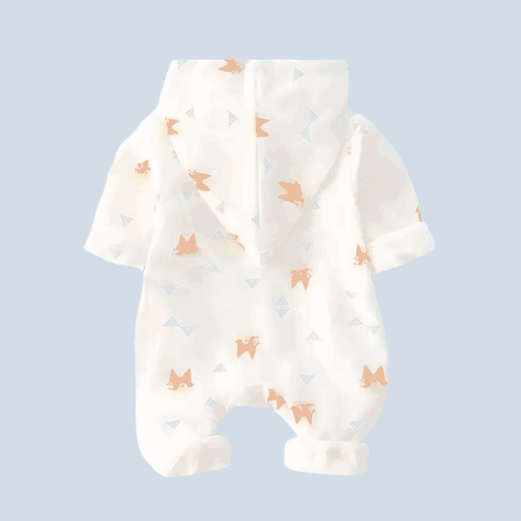 Baby Organic Cotton Fleece Plush Hoodie With Fox Design