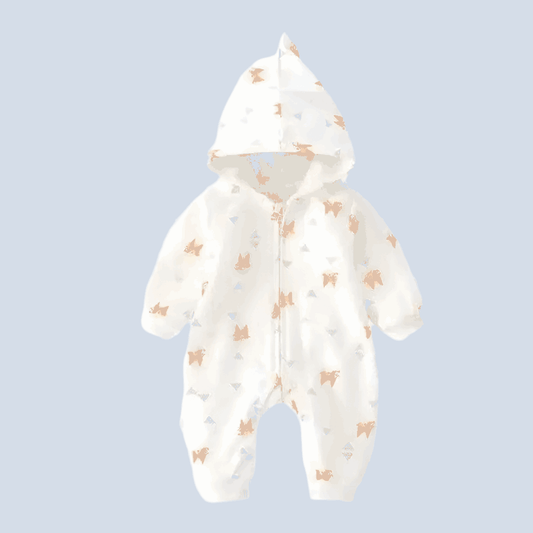 Baby Organic Cotton Fleece Plush Hoodie With Fox Design