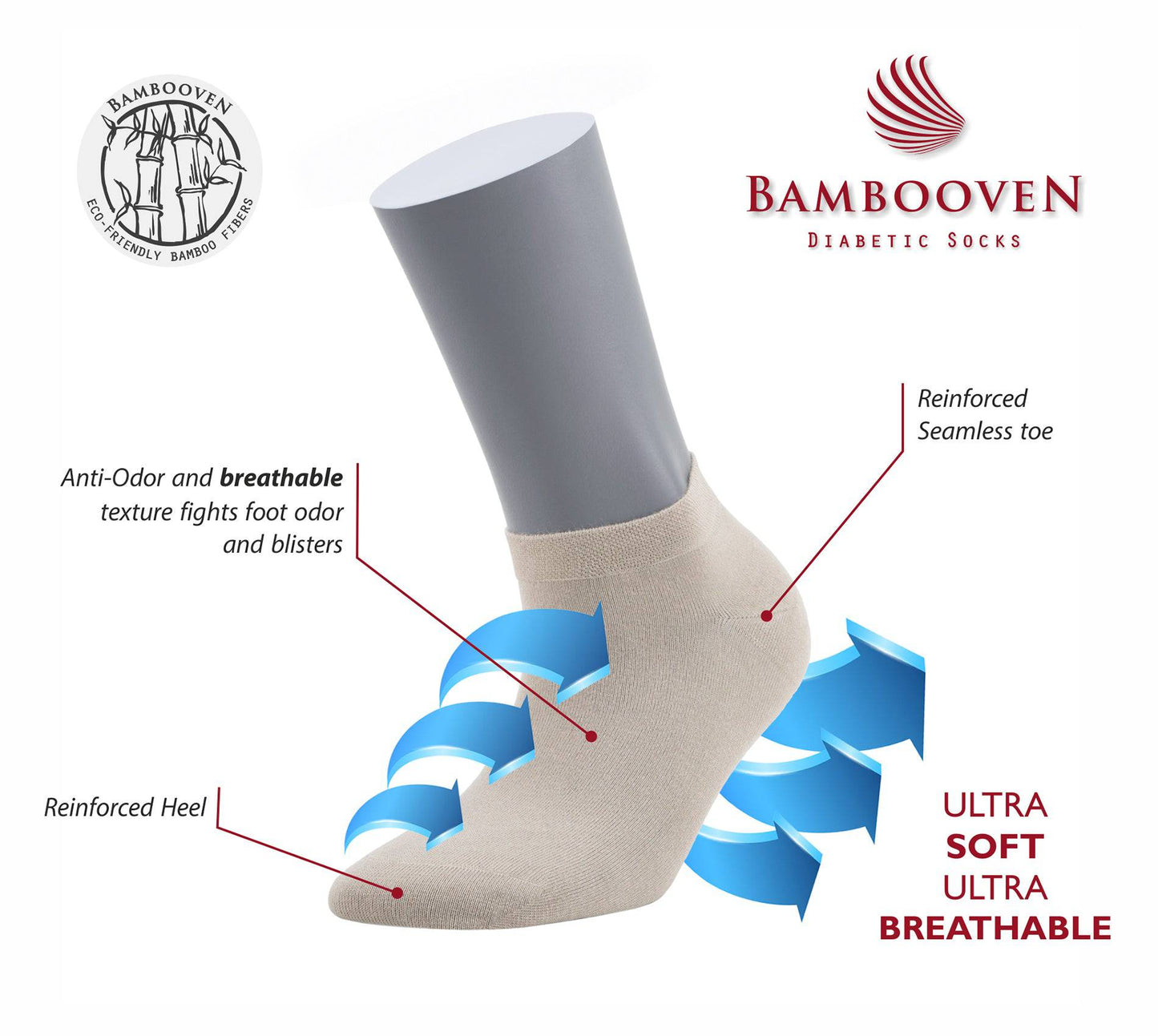 Women’s Bamboo Ankle Socks 8-Pack - 628 Bambooven