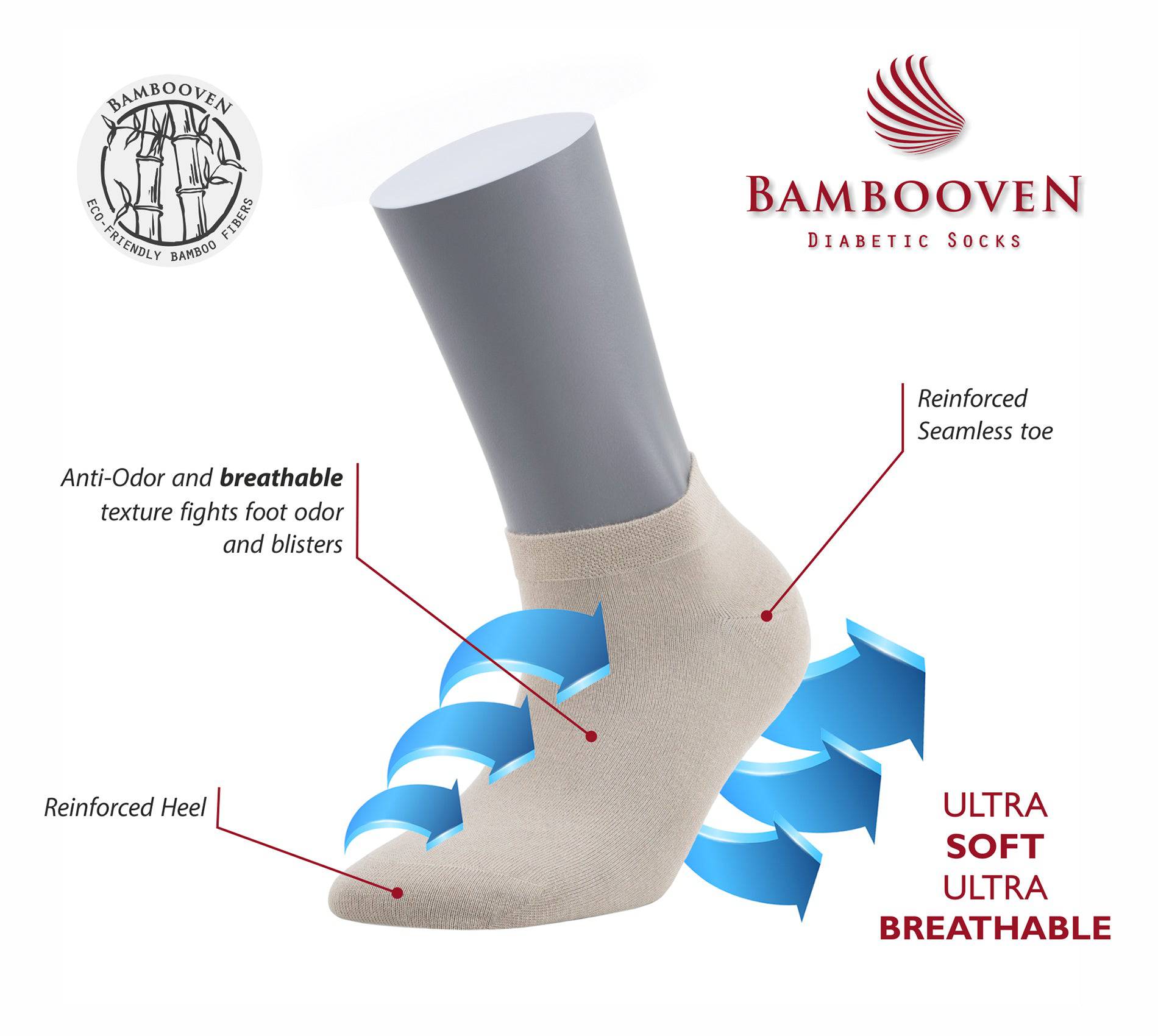 Women’s Bamboo Ankle Socks 8-Pack - 628 Bambooven
