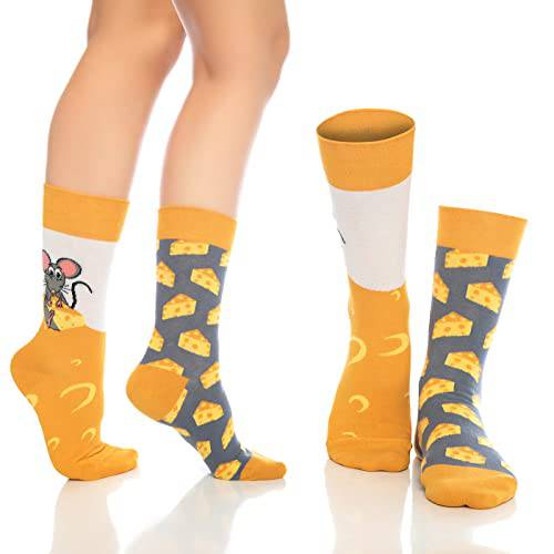 Fun Crew Socks for Men and Women – Colorful Cotton Novelty 6-Pack Bambooven