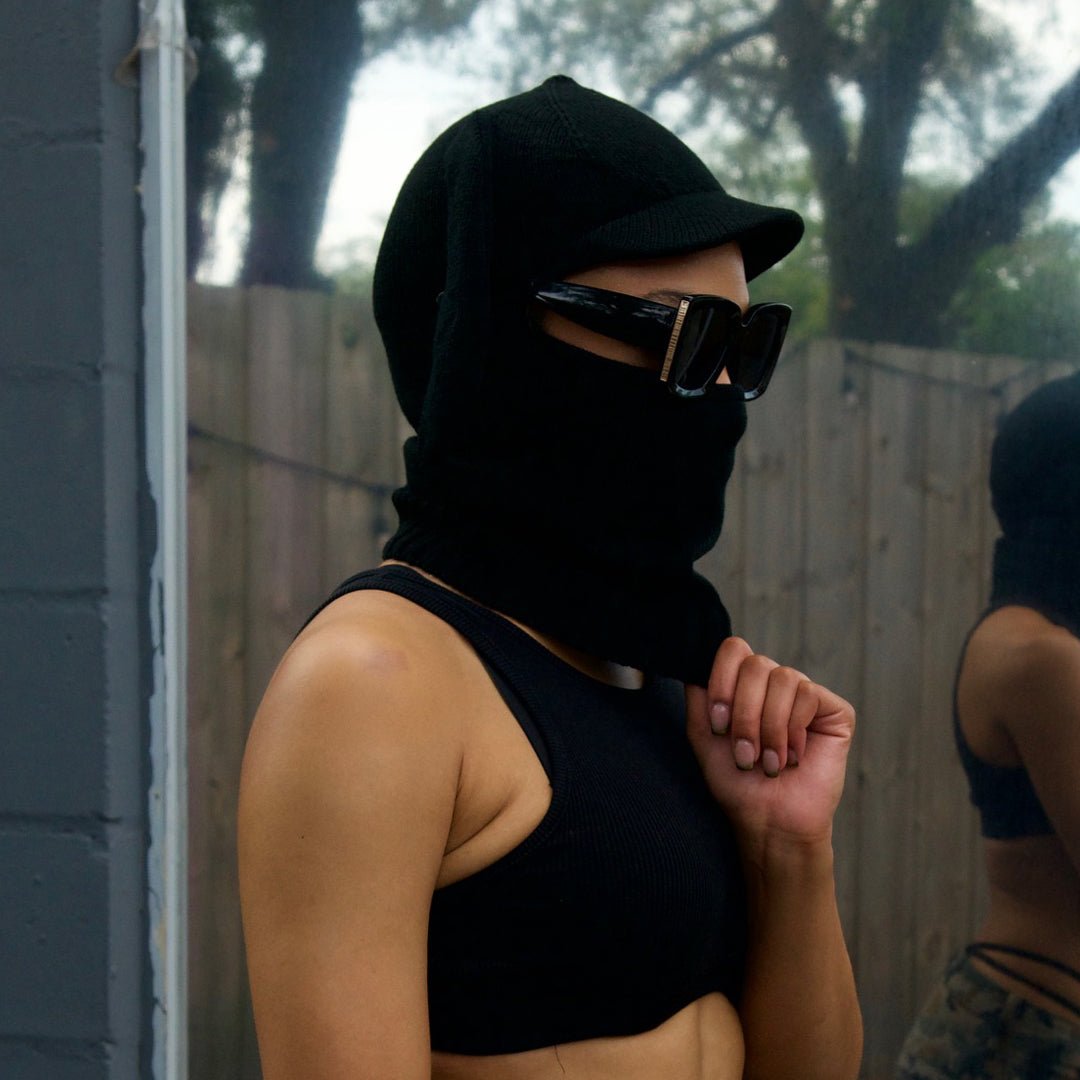 Black Brim 1-Hole Balaclava | Sleek and Functional Winter Accessory plushtrap