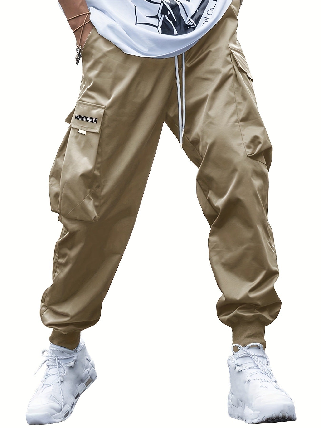 Multi-pocket Cargo Pants Men's Casual Hip-Hop Drawstring Trousers Outdoor Streetwear Sports Pant Drip Haven