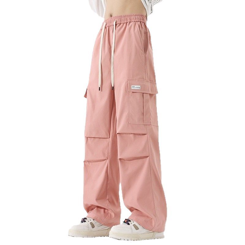 Couple American Retro High Street Fashionable Pleated Straight Cargo Pants Drip Haven
